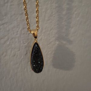 Black Druzy necklace